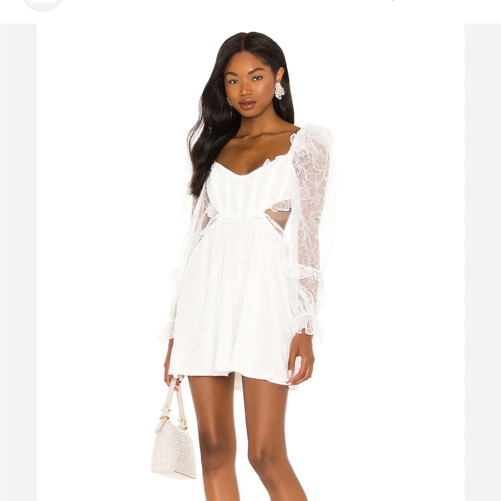 For Love & Lemons White Lace Mini Dress